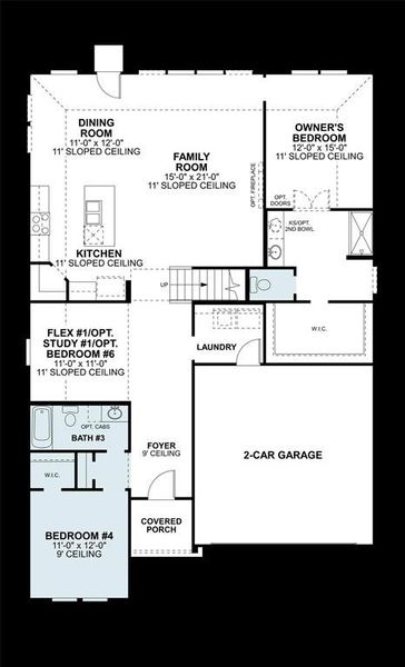 2D floor plan layout of this home in Kings Way, Denton, TX (Image 3).