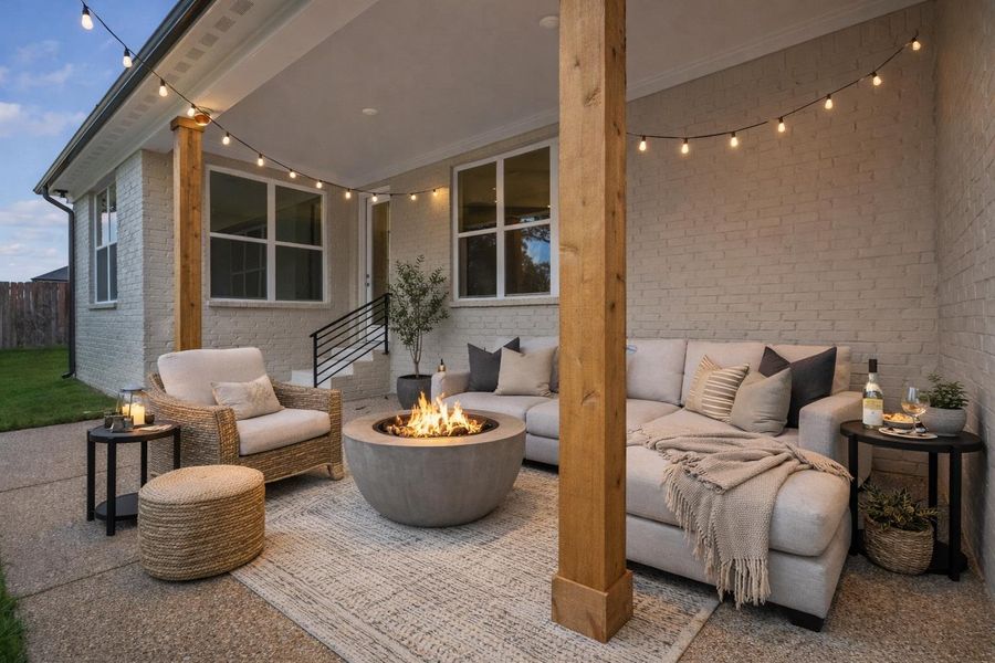 Exterior details and patio area of a home in Georgetown, Collierville (Image 3).