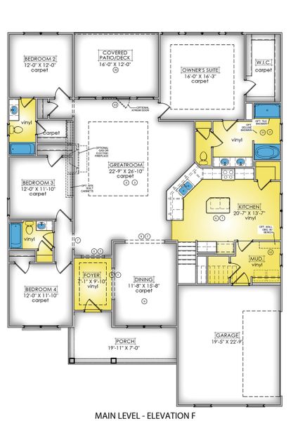 Main Level - Elevation F & H