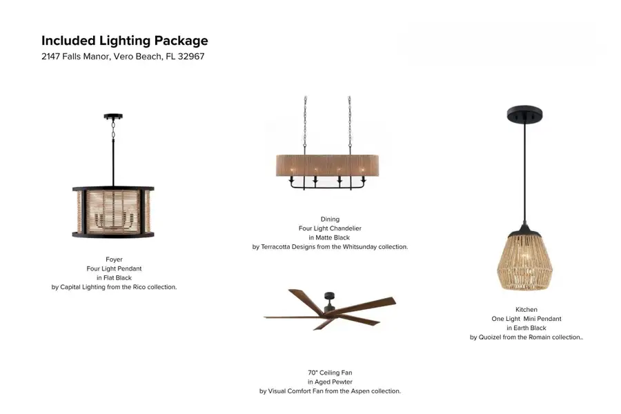 2144 Falls Manor Included Lighting Packa