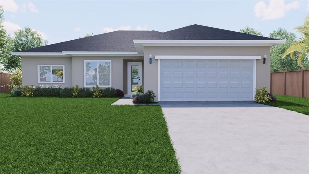 Front exterior of a new home in , Labelle, FL, highlighting curb appeal (Image 2). Front exterior of a new home in , Labelle, FL, highlighting curb appeal (Image 2).