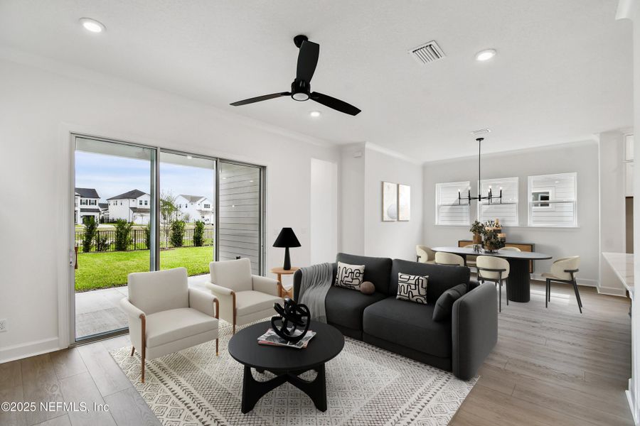 Furnished interior view inside a new home in Seven Pines 40' Front Entry, Jacksonville (Image 10). Furnished interior view inside a new home in Seven Pines 40' Front Entry, Jacksonville (Image 10).