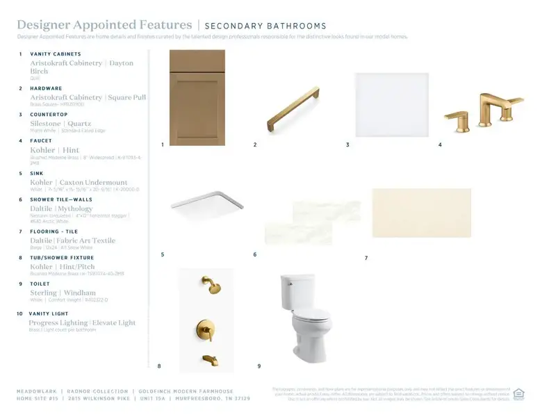 Sample of building materials used in homes in Meadowlark, Murfreesboro (Image 10). Sample of building materials used in homes in Meadowlark, Murfreesboro (Image 10).