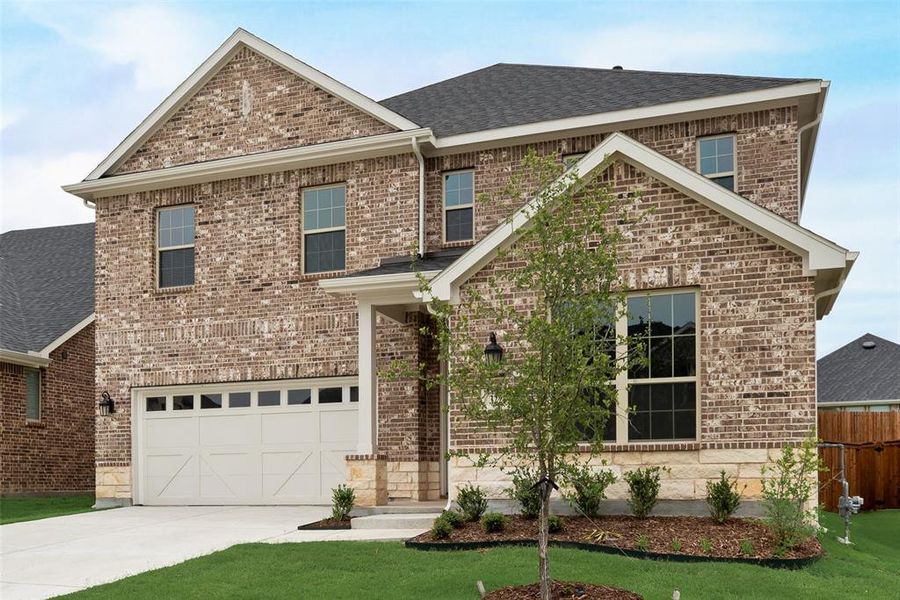 Front exterior of a new home in Villages of Hurricane Creek, Anna, TX, highlighting curb appeal (Image 19).