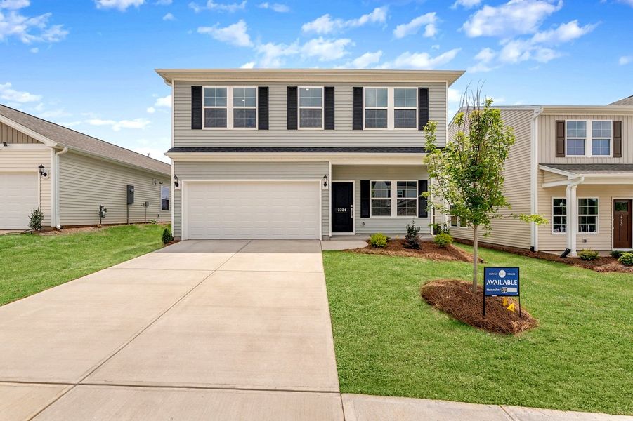 Front exterior of a new home in Mayfair Village, Spartanburg, SC, highlighting curb appeal (Image 1). Front exterior of a new home in Mayfair Village, Spartanburg, SC, highlighting curb appeal (Image 1).