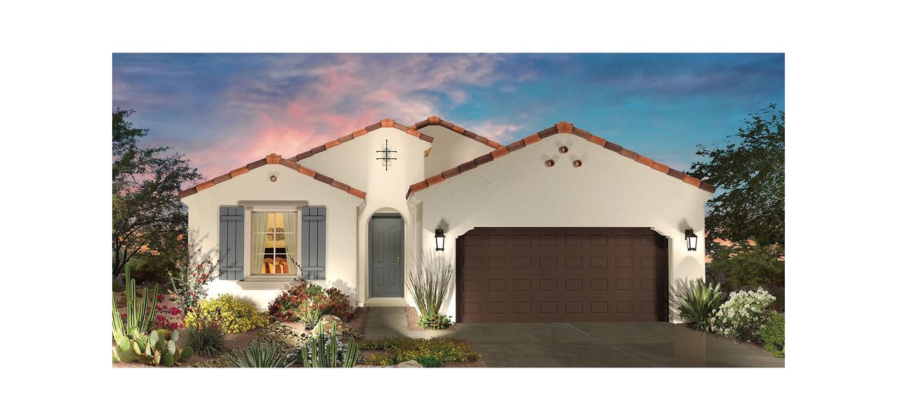 Representative exterior photo of a completed home built from the Montecito by Robson Resort Communities in Robson Ranch Arizona, Eloy, AZ (Image 11). Representative exterior photo of a completed home built from the Montecito by Robson Resort Communities in Robson Ranch Arizona, Eloy, AZ (Image 11).