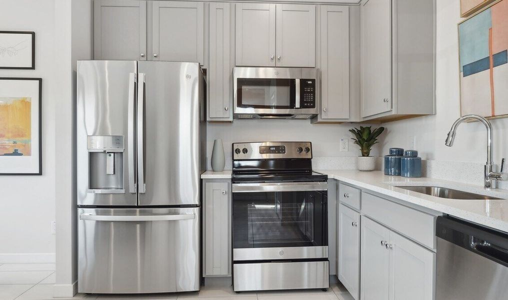 Kitchen with stainless appliances