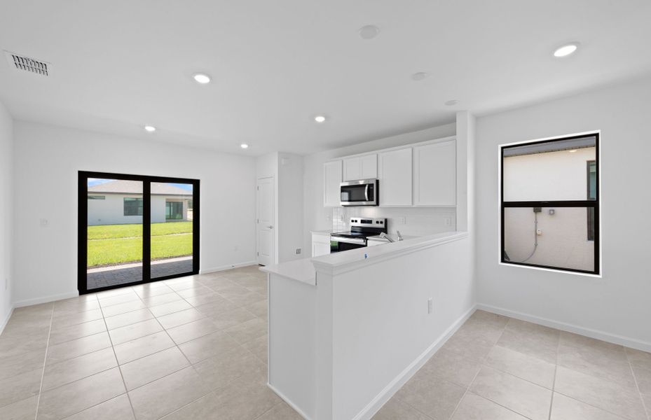 Kitchen connecting to cafe