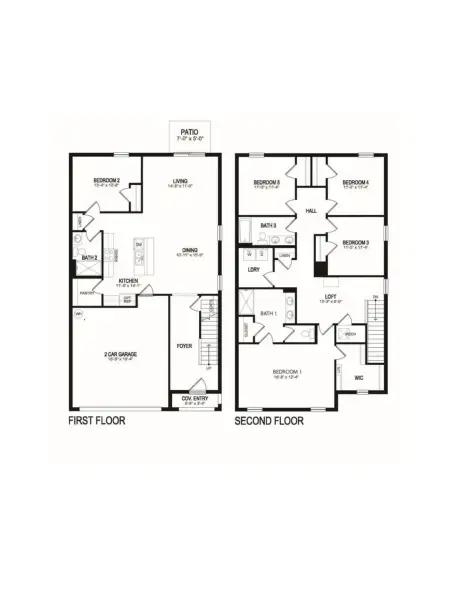 2D floor plan layout of this home in Harmony West, St. Cloud, FL (Image 4).