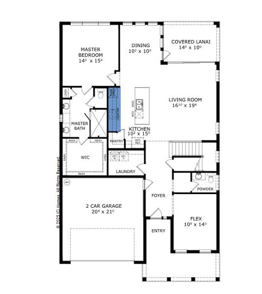 2D floor plan layout for the Santa Cruz - Classic Series | 50' Wide Lots by ICI Homes in Middlebourne, St. Johns, FL (Image 4). 2D floor plan layout for the Santa Cruz - Classic Series | 50' Wide Lots by ICI Homes in Middlebourne, St. Johns, FL (Image 4).