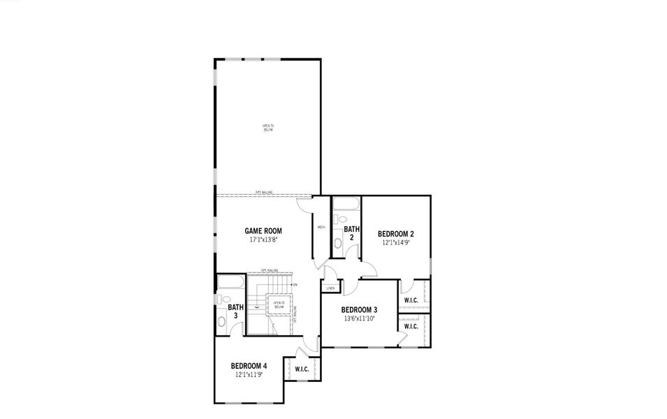 2D floor plan layout for the Julieta II by Mattamy Homes in Sutton Fields, Celina, TX (Image 4).