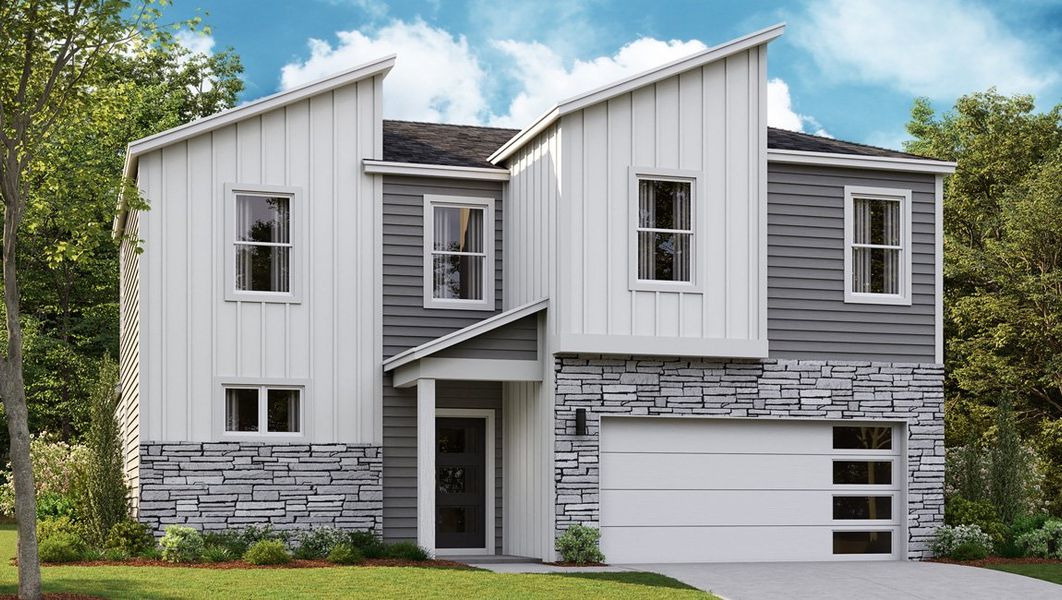 Representative exterior photo of a completed home built from the BELFORT by D.R. Horton in Nexus North, Gallatin, TN (Image 2).