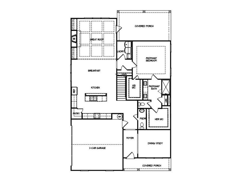 2D floor plan layout for the The Everglade by My Home Communities in Magnolia Ridge, Monroe, GA (Image 3).