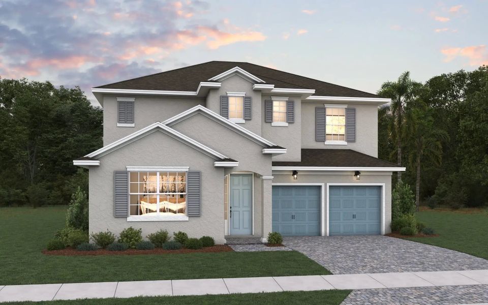2D floor plan layout for the 2011F by Perry Homes in Sanctuary at Seaire, Parrish, FL (Image 4).