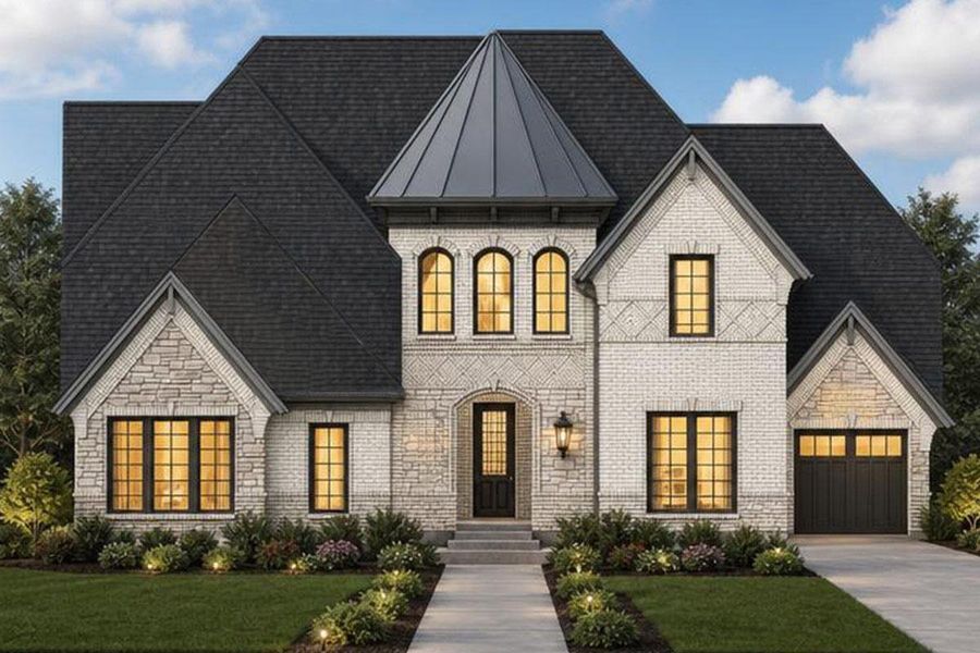 Representative exterior photo of a completed home built from the Grand Legacy by Grand Homes in Grand Oaks, Celina, TX (Image 17). Representative exterior photo of a completed home built from the Grand Legacy by Grand Homes in Grand Oaks, Celina, TX (Image 17).