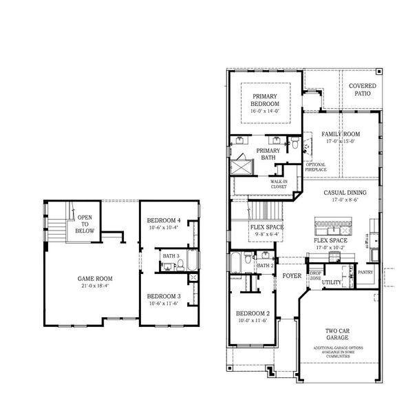 2D floor plan layout for the Dalton 45′ Lot by Chesmar Homes in Beacon Point, Texas City, TX (Image 3).