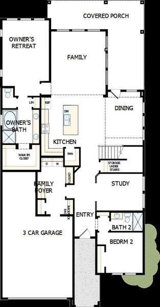 2D floor plan layout of this home in Headwaters 50' - Executive Series, Dripping Springs, TX (Image 2).