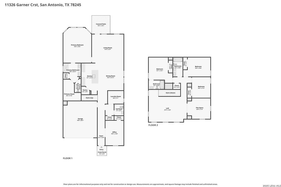 2D floor plan layout of this home in Remington Ranch, San Antonio, TX (Image 5).