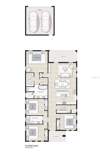 2D floor plan layout of this home in , St. Petersburg, FL (Image 4).