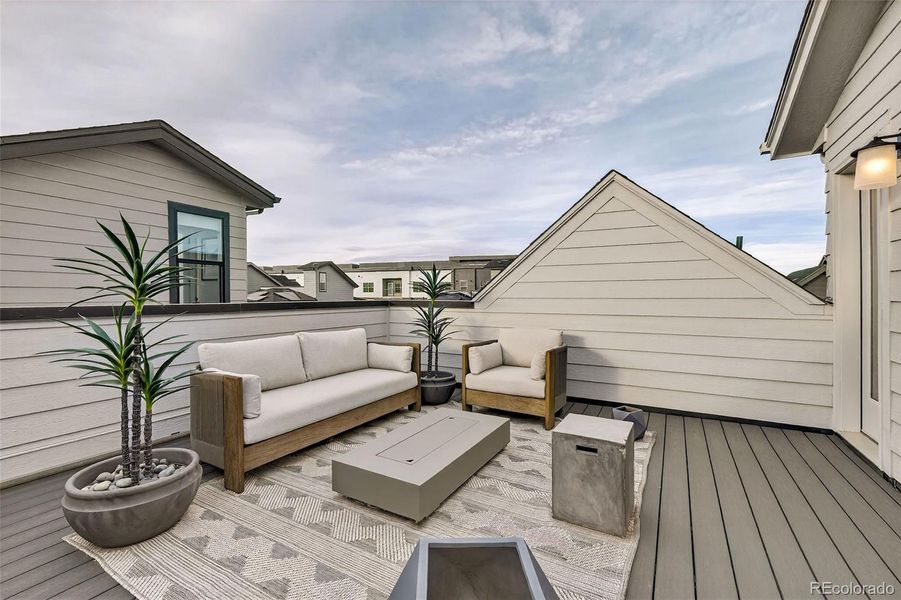 Exterior details and patio area of a home in Baseline, Broomfield (Image 21).