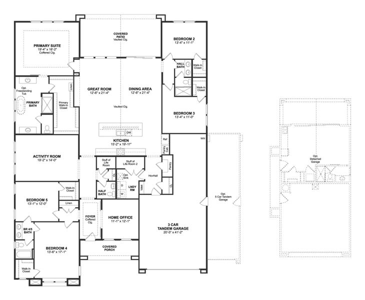 2D floor plan layout for the Denver by K. Hovnanian® Homes in Campanos Estates, Peoria, AZ (Image 3). 2D floor plan layout for the Denver by K. Hovnanian® Homes in Campanos Estates, Peoria, AZ (Image 3).