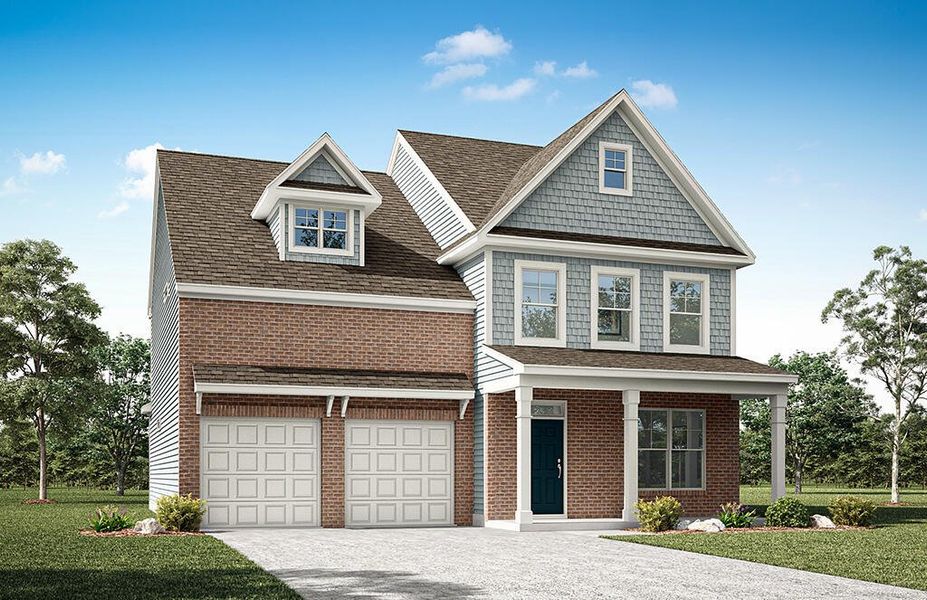 Front exterior of a new home in Waterford Commons, Rock Hill, SC, highlighting curb appeal (Image 1). Front exterior of a new home in Waterford Commons, Rock Hill, SC, highlighting curb appeal (Image 1).