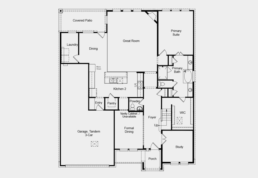 2D floor plan layout for the Sapphire by Taylor Morrison in The Ranch at Uptown Celina 60s, Celina, TX (Image 4). 2D floor plan layout for the Sapphire by Taylor Morrison in The Ranch at Uptown Celina 60s, Celina, TX (Image 4).