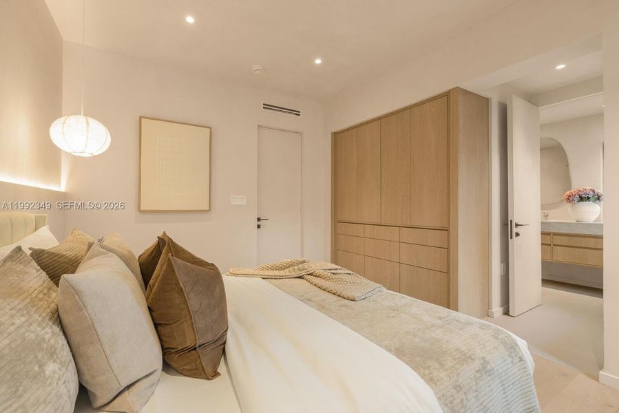 Furnished interior view inside a new home in , Miami Beach (Image 15). Furnished interior view inside a new home in , Miami Beach (Image 15).