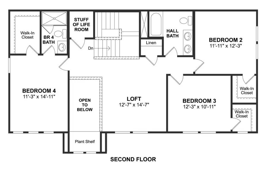 2D floor plan layout for the Malmo by K. Hovnanian® Homes in Grand Magnolia, Magnolia, TX (Image 5).