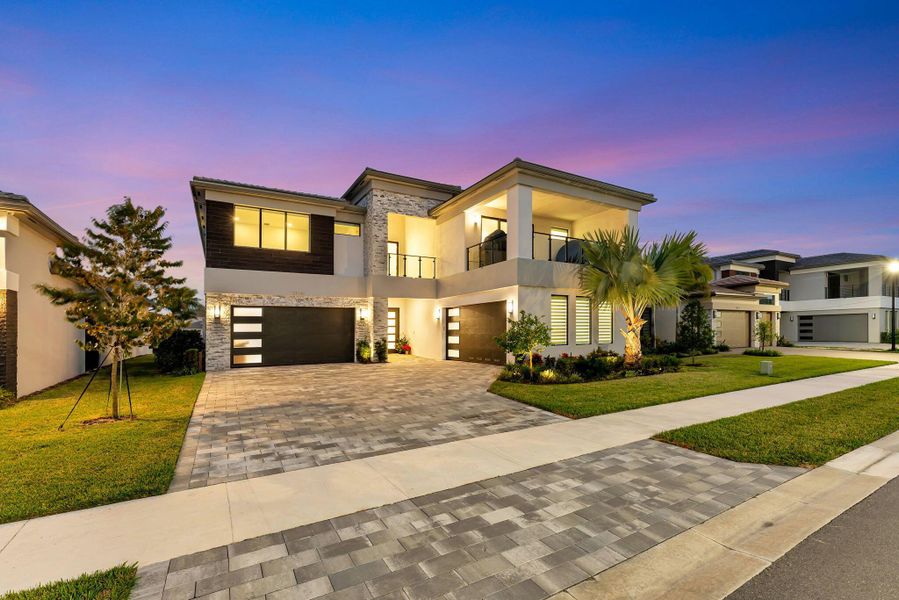 Front exterior of a new home in , Boca Raton, FL, highlighting curb appeal (Image 35). Front exterior of a new home in , Boca Raton, FL, highlighting curb appeal (Image 35).