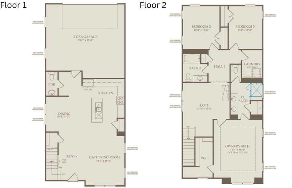 2D floor plan layout of this home in Saunders Farm, Willow Spring, NC (Image 3).