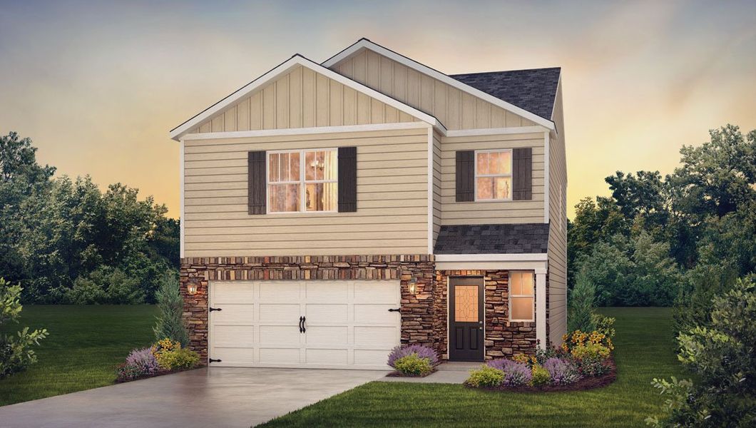 Representative exterior photo of a completed home built from the Darwin by D.R. Horton in Logan Farms, Mooresville, NC (Image 27).
