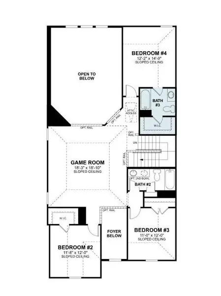 2D floor plan layout of this home in Sorella, Tomball, TX (Image 4).