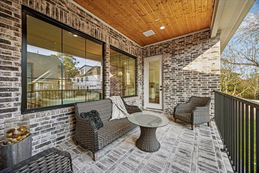 Exterior details and patio area of a home in , Houston (Image 26).