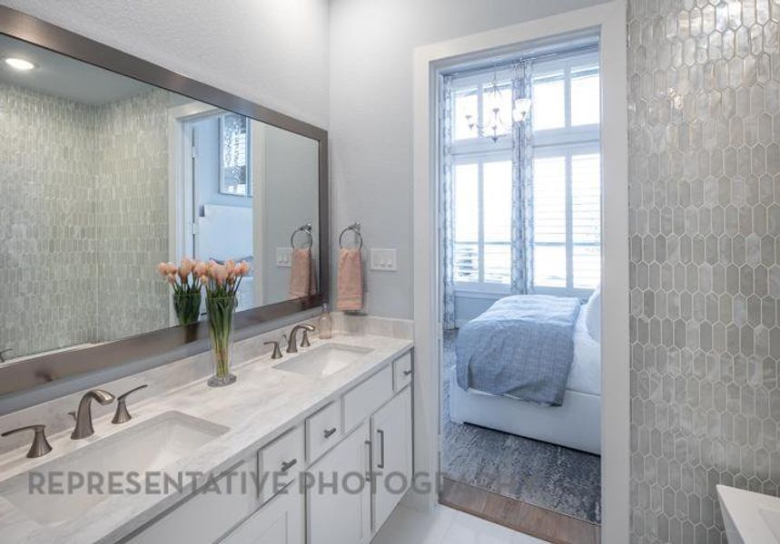 Furnished interior view inside a new home in Bridgeland Central: The Villas, Cypress (Image 25).