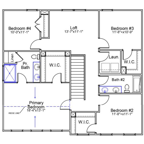 2D floor plan layout of this home in Langdon Preserve, Angier, NC (Image 3).