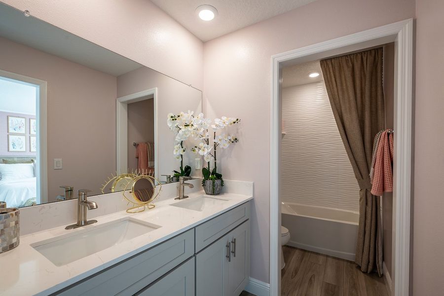 Representative furnished interior of a home built from the Coquina by Casa Fresca Homes in Mirada, San Antonio (Image 17).