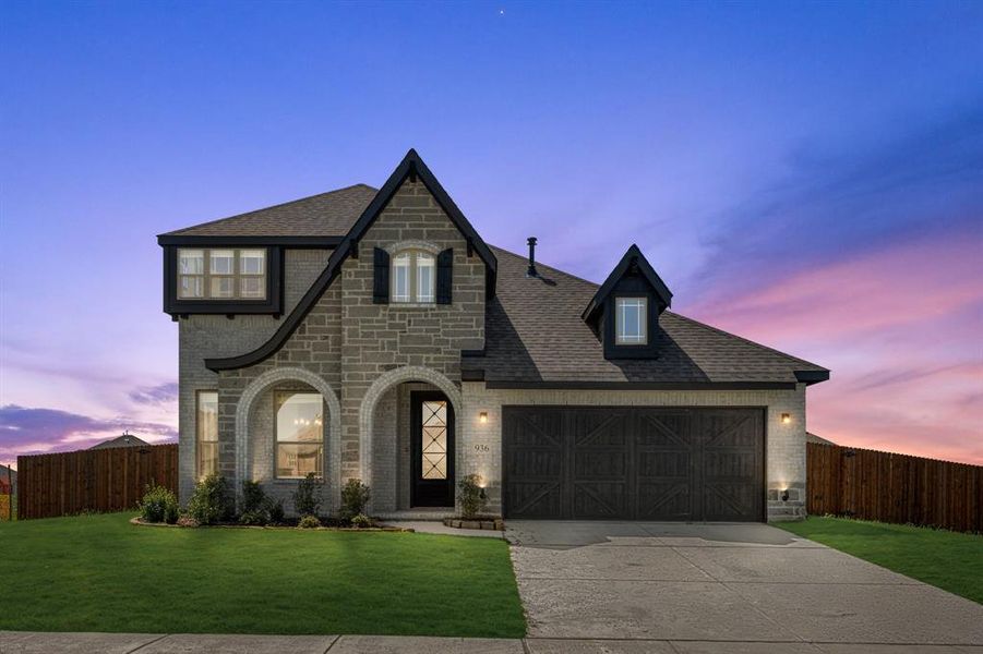 Front exterior of a new home in Homestead at Daniel Farms Phase 2, DeSoto, TX, highlighting curb appeal (Image 21). Front exterior of a new home in Homestead at Daniel Farms Phase 2, DeSoto, TX, highlighting curb appeal (Image 21).