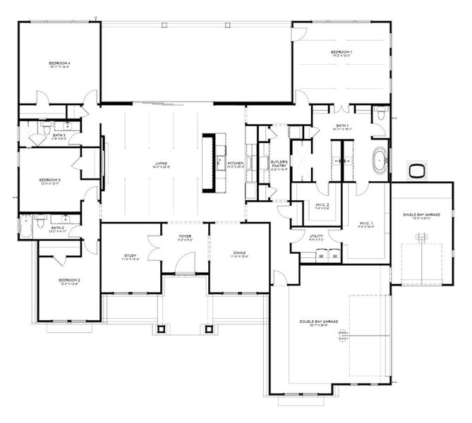 2D floor plan layout of this home in King Oaks, Salado, TX (Image 3). 2D floor plan layout of this home in King Oaks, Salado, TX (Image 3).