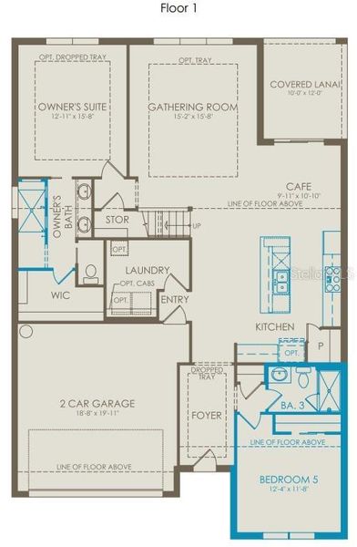 2D floor plan layout of this home in Bridgewalk, St. Cloud, FL (Image 3).
