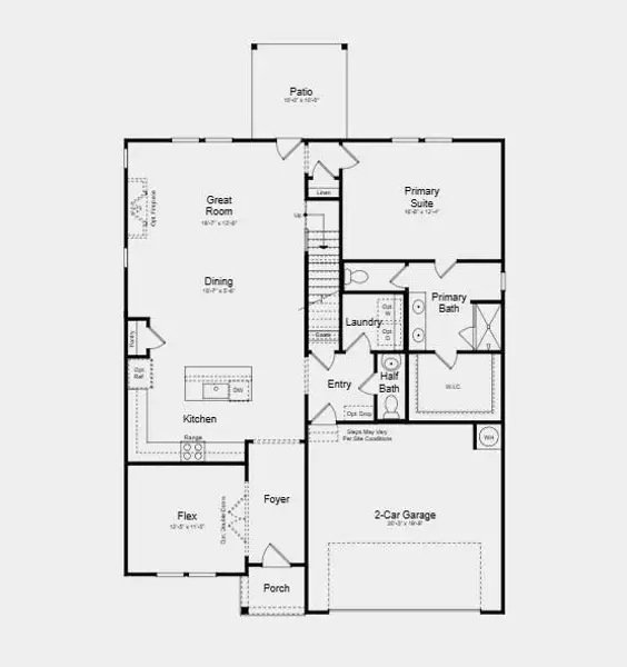 2D floor plan layout of this home in Heritage River, Euharlee, GA (Image 5).