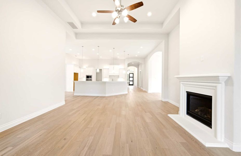 Spacious, unfurnished interior of a new home in The Woodlands Hills 65′, Willis (Image 44).