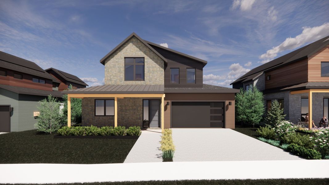 Exterior Color Palette 2:The Larkspur in Exterior Color Palette 2 - a warm, inviting mix of natural tones that complement its modern architecture. Exterior Color Palette 2:The Larkspur in Exterior Color Palette 2 - a warm, inviting mix of natural tones that complement its modern architecture.