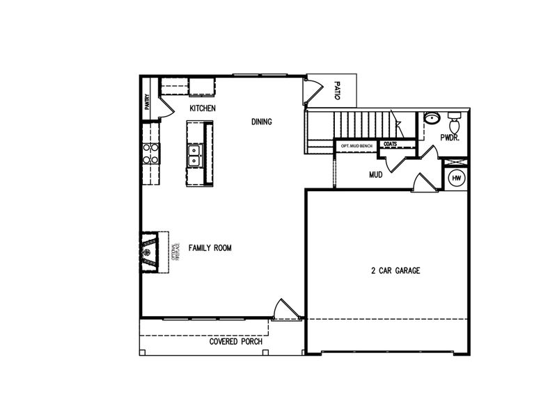 2D floor plan layout for the The Melrose II by My Home Communities in Savoy Park, Covington, GA (Image 3).