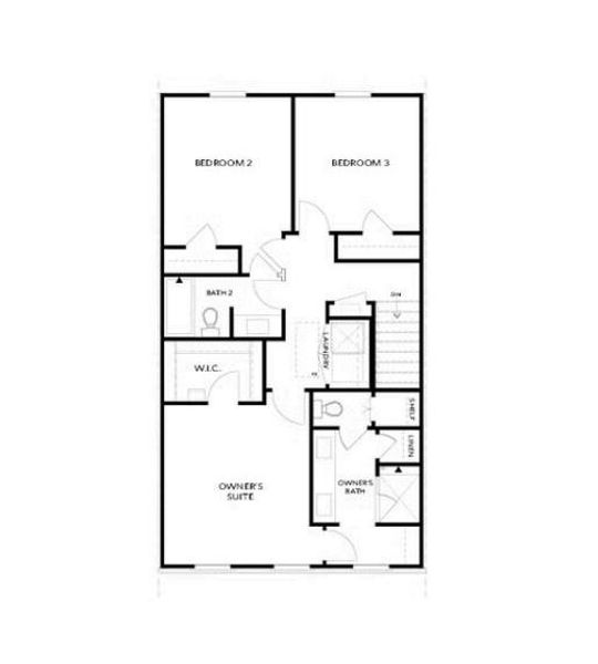 2D floor plan layout of this home in Townes 333, Peachtree Corners, GA (Image 7).