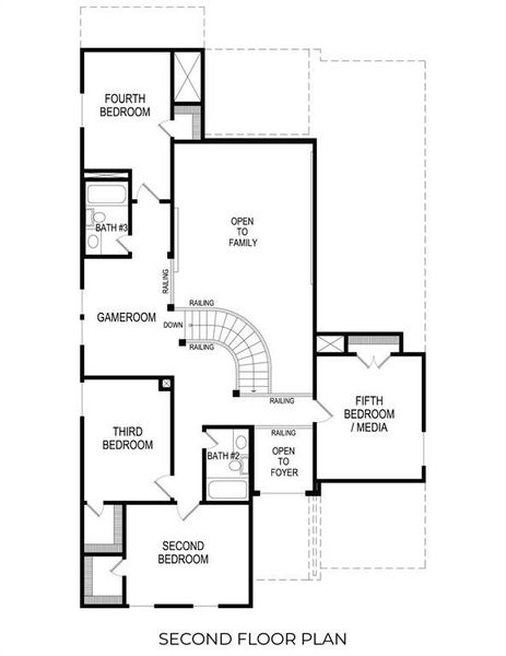 2D floor plan layout of this home in Grayhawk Addition, Forney, TX (Image 7).