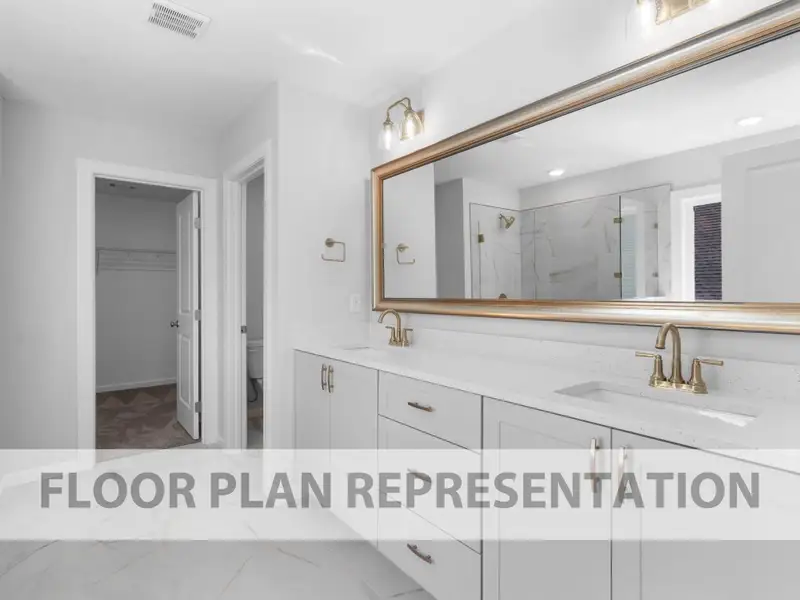 Dual Vanity in Mill Creek Primary Bathroom – Ivey Homes Dual Vanity in Mill Creek Primary Bathroom – Ivey Homes