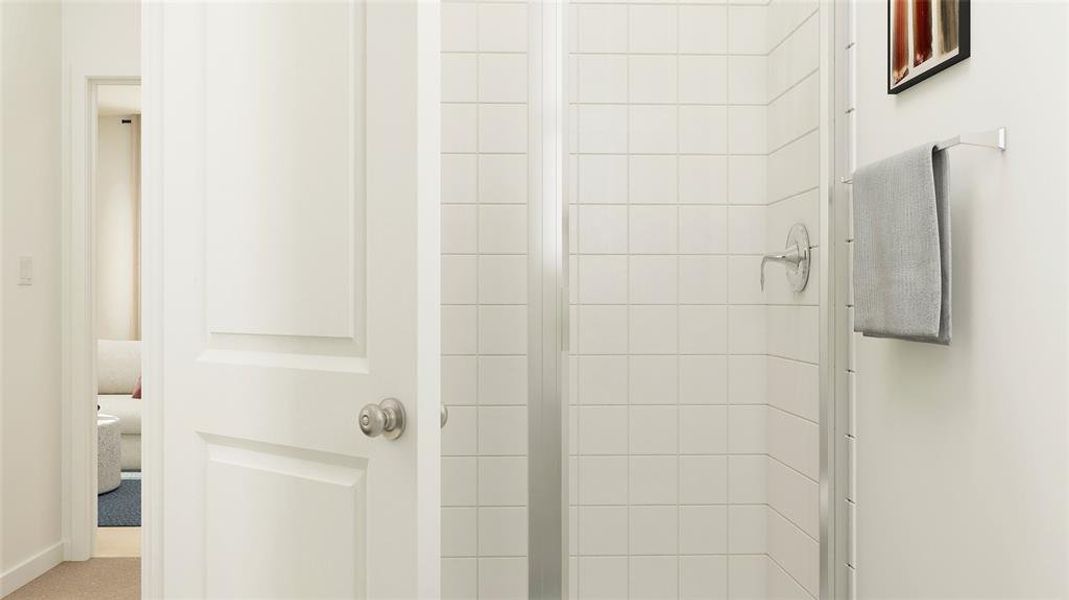 Full bathroom featuring a stall shower