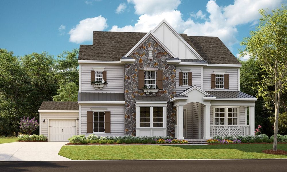 Representative exterior photo of a completed home built from the Newport II by Classica Homes in McLean - Hunts Point, Belmont, NC (Image 2).