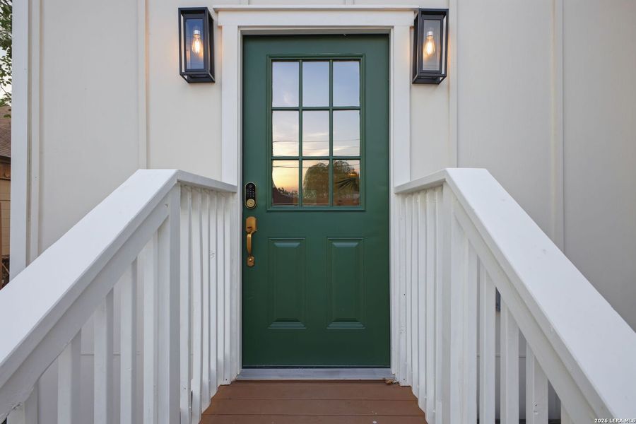 Exterior details and patio area of a home in , San Antonio (Image 32).